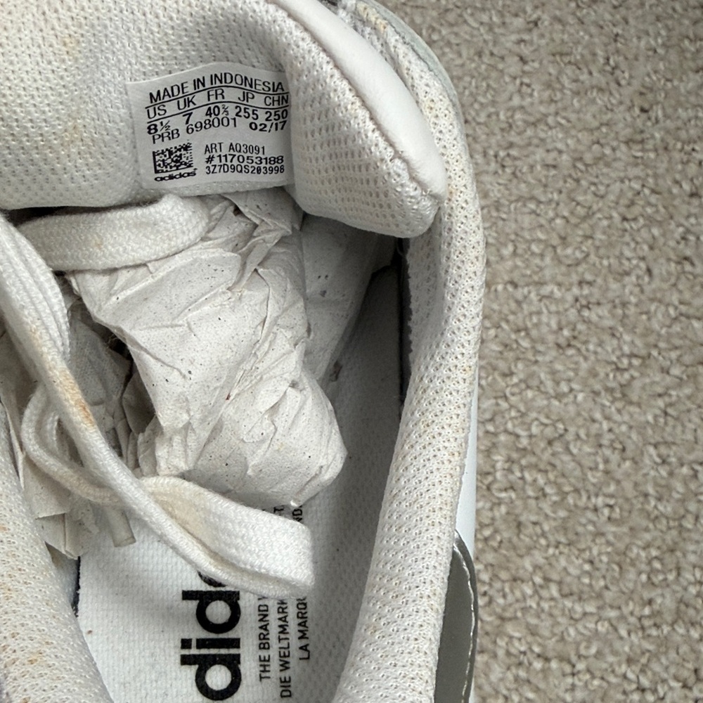 Adidas White and Silver Superstar Sneakers - Picture 7 of 15